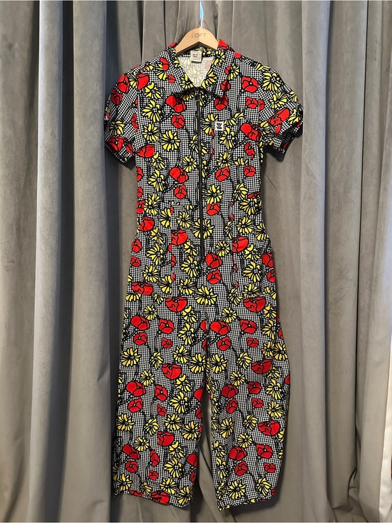Lucy & Yak Pants - Lucy & Yak Ragan Short Sleeve Jumpsuit- Poppy Print size US 6